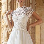 raimon-bundo-2015-natural-bridal-collection-musica-cap-sleeve-wedding-dress-high-neck-lace-bodice-close-up
