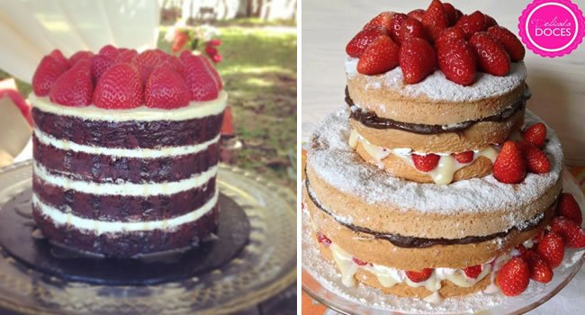 naked cake de morango