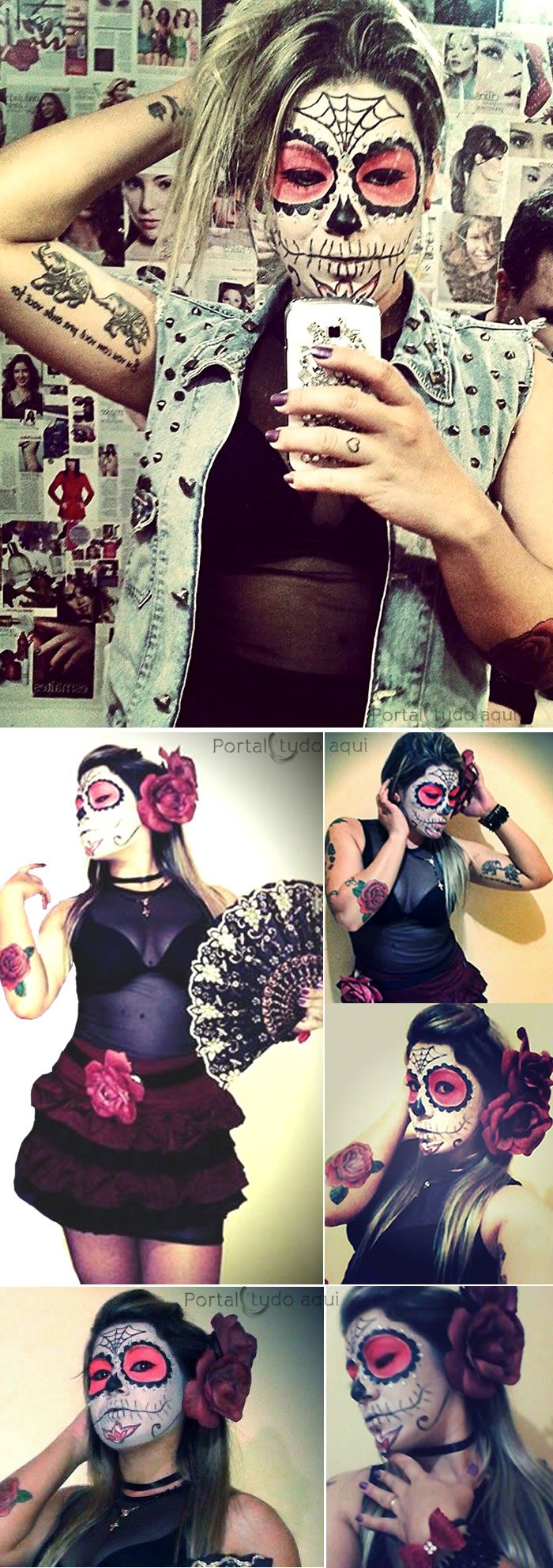 Foto: Maquiagem de Halloween com o tema caveira mexicana: quem ama um mood  mais colorido vai se apaixonar por essa beleza - Purepeople