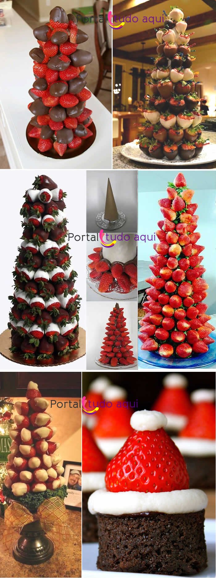 Arvores de Natal comestíveis para decoração da mesa de Natal ou Ano Novo