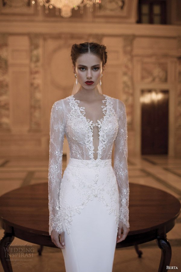 berta-bridal-gowns-2014-long-illusion-sleeve-dress-close-up