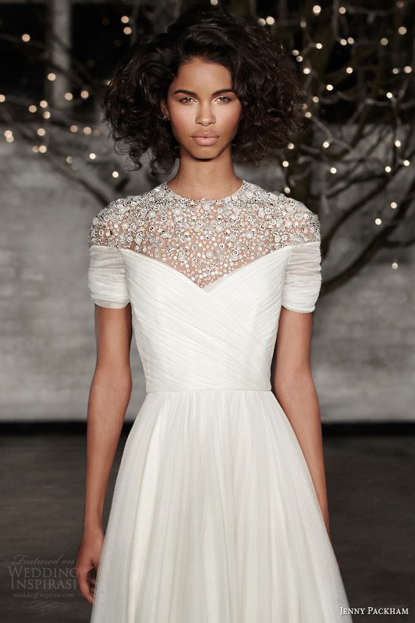 jenny-packham-bridal-2014-gemma-tea-length-illusion-neckline-wedding-dress-close-up