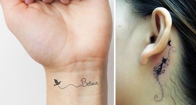tatuagem no pulso e atrás da orelha