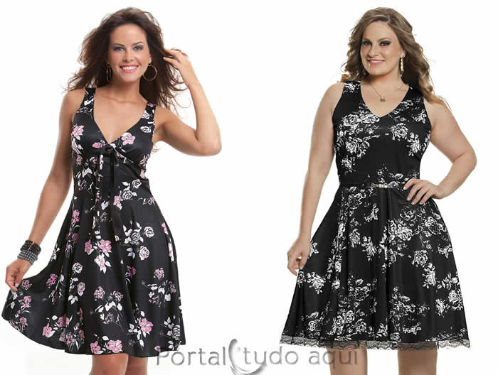 Vestidos que emagrecem – Dicas para não errar no look-estampas-pequenas-fundo-escuro