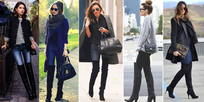 Botas Over The Knee ou Over Boots - Tendência de moda para o inverno 2015-com-calca