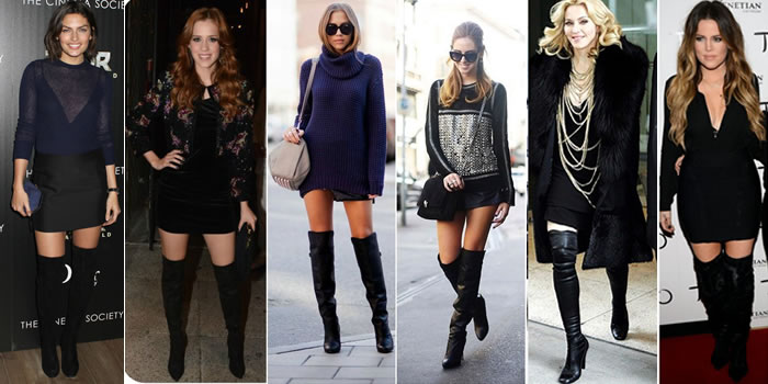 Botas Over The Knee ou Over Boots-look-para-noite