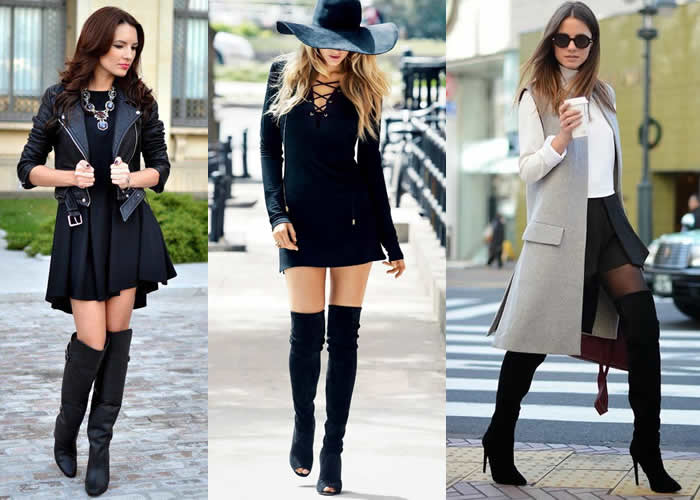 Botas-cano-longo-Botas Over The Knee ou Over Boots- looks-inspirar