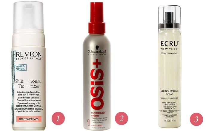 produtos para o cabelo sem volume