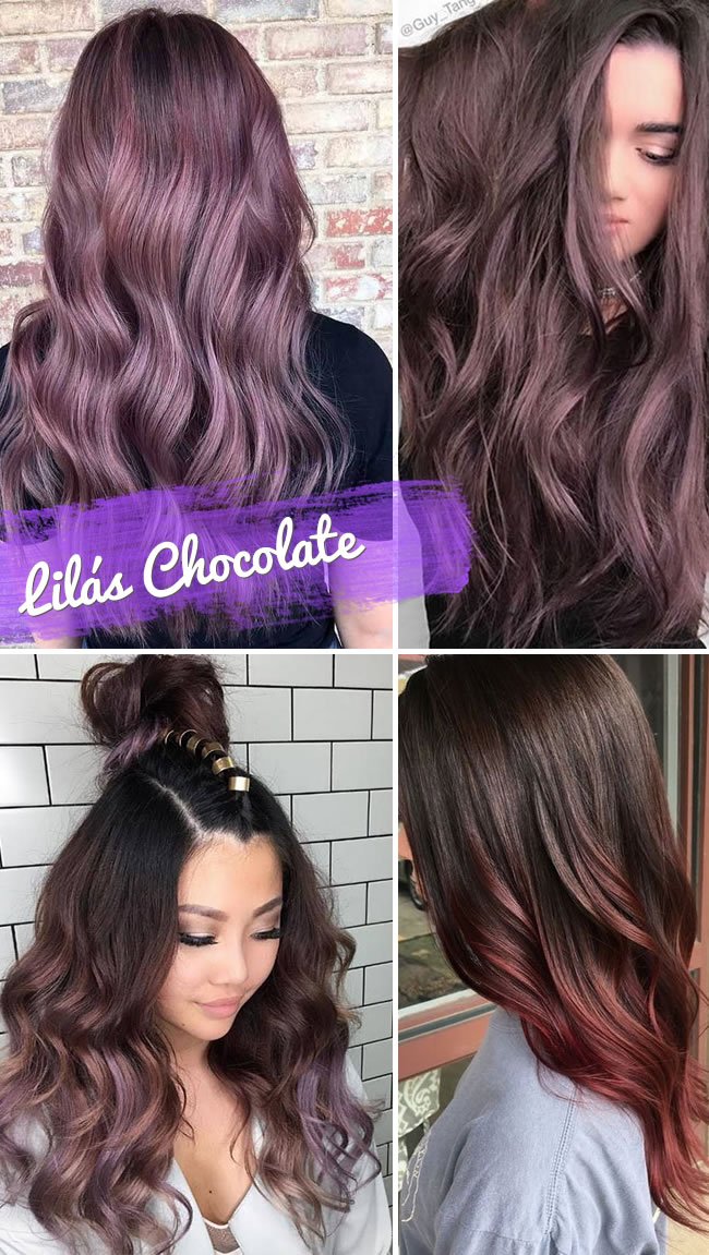 Chocolate hair ou cabelo lilás chocolate.