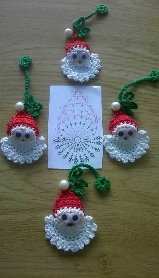 Enfeites de Natal em crochê para sua decoração natalina Enfeites de Natal em crochê para sua decoração natalina